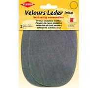 Kleiber 89701 Velours-Leder Imitat, Polyester, mittelgrau, ca. 15 cm x 10 cm