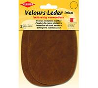 Kleiber 89709 Velours-Leder Imitat, Polyester, mittelbraun, ca. 15 cm x 10 cm