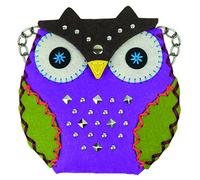 Kleiber 93450 Fitzbastel-Set Tasche Eule mit Nieten Filz, violett, 22,5 x 22,5 x 2,5 cm