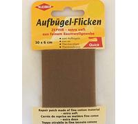 Kleiber Aufbügel-Flicken, 30 x 6 cm, extra soft - aus feinem Baumwollgewebe 05 hellbraun