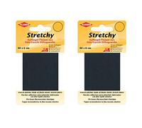 Kleiber Bügel Flicken Aufbügelflicken Stretchy 100% Polyester 2er Set Reparatur für Stretchstoffe 2 Stück à 40cm x 6cm Dehnbar Dunkelblau