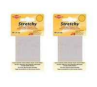 Kleiber Bügel Flicken Aufbügelflicken - Stretchy 100% Polyester 2er Set - Reparatur für Stretchstoffe - 2 Flicken à 40cm x 6cm Dehnbar Weiß
