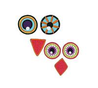 Kleiber Bügelbild Patch Applikation zum Aufbügeln Eulenaugen Augen Nase 2,0-3,0 cm