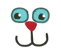 Kleiber Bügelbild Patch Applikation zum Aufbügeln Gesicht Tiergesicht Augen Nase Mund 3,0-6,0 cm