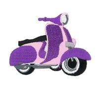 Kleiber Bügelbild Patch Applikation zum Aufbügeln Retro Roller Motorroller 6,5 x 5,0 cm