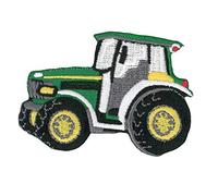 Kleiber Bügelbild Patch Applikation zum Aufbügeln Traktor Trecker grün 7,0 x 5,0 cm