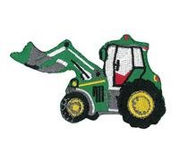 Kleiber Bügelbild Patch Applikation zum Aufbügeln Traktor Trecker grün 8,0 x 5,0 cm