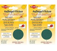 Kleiber + Co.GmbH Aufbügel-Flicken Zephir, grün, ca. 40 cm x 12 cm (Packung mit 2)