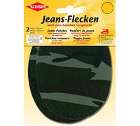 Kleiber + Co.GmbH Jeans Bügelflecken oval, 100% Baumwolle, Military, 13 x 10 cm