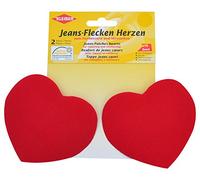Kleiber Jeans-Flecken Herzen, ca. 8,5 x 10,5 cm, Rot