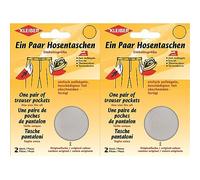 Kleiber + Co.GmbH Quick-EIN-Paar-Hosentasche, 50% Baumwolle/50% Polyester, 02 Hellgrau, 18,5 cm x 16 cm (Packung mit 2)