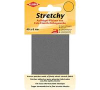 Kleiber + Co.GmbH Stretchy Aufbügel-Flicken, 100% Polyester, grau, 40 x 6 x 0,05 cm