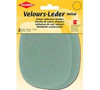 Kleiber + Co.GmbH Velour-Leder-Imitat klein, 38% Polyacryl/32% Baumwolle/30% Viskose, Grün, ca. 13 cm x 10 cm