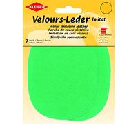 Kleiber + Co.GmbH Velour-Leder-Imitat klein, 38% Polyacryl/32% Baumwolle/30% Viskose, Grün, ca. 13 cm x 10 cm