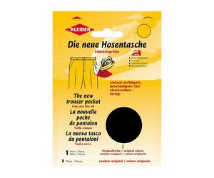 Kleiber Ersatzhosentasche (23 x 18,5 cm / schwarz / aufbügelbar)