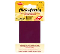Kleiber 43086 Flick + fertig Selbstklebender Nylon Ausbesserungsflicken, 100% Polyamid, dunkelrot, 25 x 5,8 x 0,02 cm , (145 cm²)
