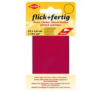 Kleiber 43077 Flick + fertig Selbstklebender Nylon Ausbesserungsflicken, 100% Polyamid, hellrot, 25 x 5,8 x 0,02 cm , (145 cm²)