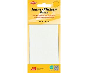 Kleiber Jeans Bügelflicken 17 x 15 cm weiß Farben:weiß