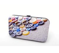 Kleiber Nähetui - Knöpfe grau Nähset für die Reise, Stoff/Metall, 12 x 7 x 1,5 cm