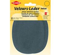 Kleiber Ovaler Flicken aus Velours-Lederimitat, Mittelgrau