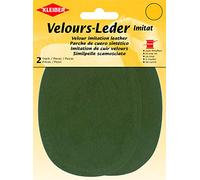 Kleiber Ovaler Flicken aus Velours-Lederimitat, olivgrün