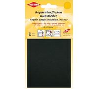 Kleiber Selbstklebendes Kunstleder-Reparaturflicken, 10 cm x 16 cm, Kunstleder-Klebeband für Sofa, Autositz, Möbel, Handtaschen, Jacken - wasserdicht, zum Abziehen und Aufkleben, Schwarz (1 Stück)