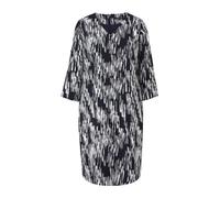 Comma Kleid Gemustertes Crêpekleid mit 3/4-Arm Damen Marine Größe 34