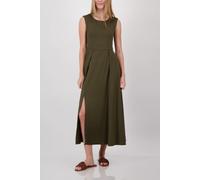 Maxikleid MONARI "Kleid uni", Damen, Gr. 36, N-Gr, olive, Web, Obermaterial: 96% Polyester, 4% Elasthan, unifarben, regular fit lang, Rundhals, Kleider Maxikleid, Regular fit mit Schlitzen (24855768-3