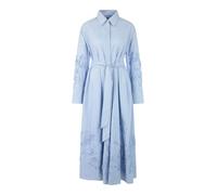 Marc Cain Collections - Gestreiftes Midikleid mit Stickerei magical blue - Gr. - 40