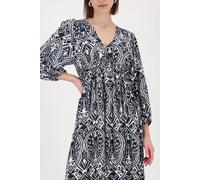 Maxikleid MONARI, Damen, Gr. 40, N-Gr, schwarz gem, Web, Obermaterial: 100% Viskose, gemustert, regular fit wadenlang, eingesetzt elastischer Bund, Kleider Maxikleid, Regular fit mit V-Ausschnitt (190