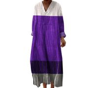 Kleid A Linie Damen, Unter 10 Euro Artikel, Strandkleid Lang Maxikleider V Ausschnitt Sommerkleider Leicht Und Luftig Boho Kleid Elegante Midikleid Freizeitkleid, Bekleidung Damen