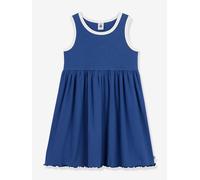 Kleid ärmellos Rippstruktur Mädchen PETIT BATEAU blau Gr. 110