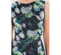 Swing Modelle Kleid Damen aus bedrucktem Mesh mit floralem Muster marine Gr. 44