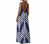 Kleid Boho Damen, Kleid Leinen Damen Sommer Boho Style Baggy Musselinkleid Sommerkleid Knielang Leicht Baumwollkleid Sommerkleider Luftige a Linie Baggy Freizeitkleider Strandkleid