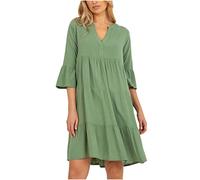 Kleid Damen Elegant Meine Bestellungen Anzeigen V Ausschnitt Floral Spitze Trägerkleid Freizeitkleider Elegant Tüll Kurzarm V-Ausschnitt Swiss Dot Hips-Wrapped Kleid Casual Lose Shirtkleid Tunika