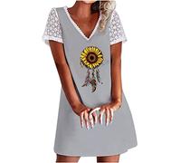 Kleid Damen Geschenke für Frauen Bedrucktes Hemdkleid Casual Knielang Blusenkleid meine bestellungen anzeigen Große Größen Strandkleider Lange Trägertop Kleid Lange Boho Kleid Elegant Blumen Max