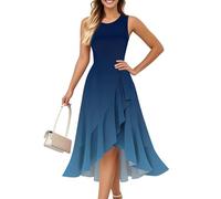 Kleid Damen Sommer Midi Sommerkleid Damen Leicht Und Luftig Partykleid Strandkleider T Shirt Kleid Ohne Ärmel Schwangerschaftskleid Leichte Luftige Sommerkleider A Linie Brautkleid Standesamt