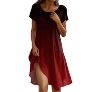 Kleid Damen Sommer Vintage Strandkleider Leichte Sommerkleider Knielang T Shirt Kleider Elegant Italienische Shirtkleid Sommerkleidung Multiway Schwangerschaftskleid A Linie Partykleid