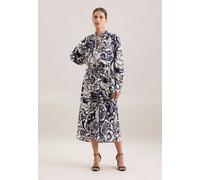 Sommerkleid SEIDENSTICKER, Damen, Gr. L40, Normalgrößen, blau (dunkelblau), 86% Viskose 14% Polyamid, bedruckt, regular fit, Kleider, 1/1 Druck (54216525-40) dunkelblau
