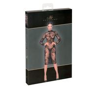 Kleid Fucking Fabulous Exclusive aus Powernet mit Blüten-Samtflockprint - Noir