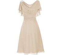 Kleid Für Hochzeit Damen Vokuhila A Linie Schicke Elegant Abendkleider Frauen Rückenfrei Volant Schlicht Kleider