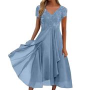 Kleid Hochzeitsgast Damen Cocktailkleid Festliche Kleider FüR Damen Elegante Kleider Sommerkleid Spitzenkleid Chiffon Elegante Swing Cocktailkleid Lang Kleid Brautjungfernkleider Partykleid
