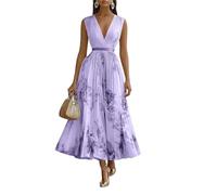 Kleid Hochzeitsgast Damen, Outfit Konfirmation Damen Gast Abendkleider Elegant Lange Kleider Für Hochzeit Cocktailkleid Brautjungfernkleid Kleid Lang Übergröße Wickelkleid Chiffonkleid Abendkleid