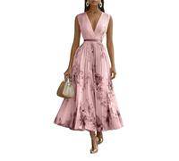 Kleid Hochzeitsgast Damen, Outfit Konfirmation Damen Gast Abendkleider Elegant Lange Kleider Für Hochzeit Cocktailkleid Brautjungfernkleid Kleid Lang Übergröße Wickelkleid Chiffonkleid Abendkleid