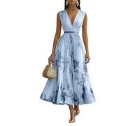 Kleid Hochzeitsgast Damen, Outfit Konfirmation Damen Gast Abendkleider Elegant Lange Kleider Für Hochzeit Cocktailkleid Brautjungfernkleid Kleid Lang Übergröße Wickelkleid Chiffonkleid Abendkleid