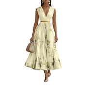 Kleid Hochzeitsgast Damen, Outfit Konfirmation Damen Gast Abendkleider Elegant Lange Kleider Für Hochzeit Cocktailkleid Brautjungfernkleid Kleid Lang Übergröße Wickelkleid Chiffonkleid Abendkleid