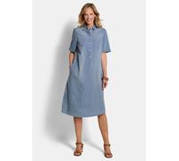 Kleid in Jeans-Optik aus reiner Baumwolle blau 48