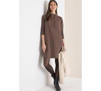 Midikleid CECIL, Damen, Gr. XL (44), US-Größen, urban taupe, Stoff, 53% Polyester, 40% Baumwolle, 7% Elasthan, unifarben, normal kniefrei, hoch geschlossener Ausschnitt, Bündchen, Kleider Midikleid, m