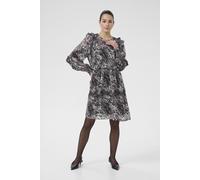 Midikleid KAFFE "Kleid KAalica", Damen, Gr. 42, N-Gr, schwarz (schwarz, grau abstract graphic), Obermaterial: 100% Polyester PES., Kleider Midikleid (59673645-42) schwarz, grau abstract graphic