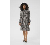 Midikleid KAFFE "Kleid KAlinda", Damen, Gr. 42, N-Gr, schwarz (schwarz, grau abstract graphic), Obermaterial: 100% Viskose LENZING ECOVERO CV LenzEcov., Kleider Midikleid (20436036-42) schwarz, grau a